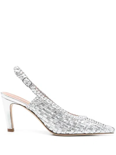 Lella Baldi 75mm Interwoven Pumps In Silver