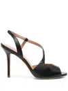 Lella Baldi 95mm Leather Sandals In Black