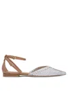 Lella Baldi Woven Leather Ankle-strap Pumps In Silver