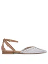 Lella Baldi Woven Leather Ankle-strap Pumps In Silver