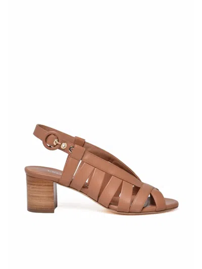 Lella Baldi Brown Leather Sandal