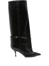 Lella Baldi Buckle-strap Knee-high Boots In Black