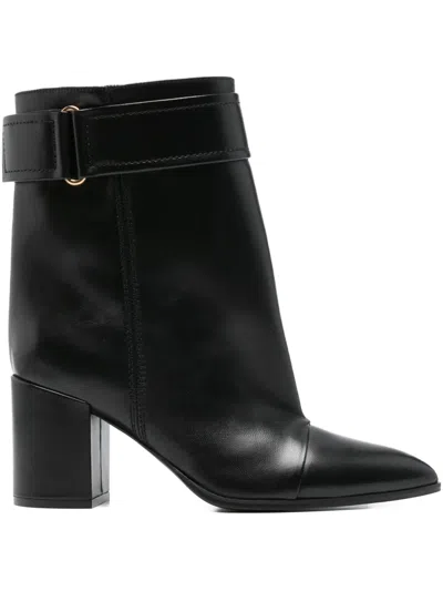 Lella Baldi Buckled Ankle Boots In Black