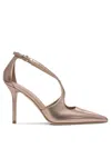 Lella Baldi Bronze Leather Heeled Shoes In Brown