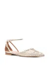 Lella Baldi Ballet Flats In Platinum Leather In Gold