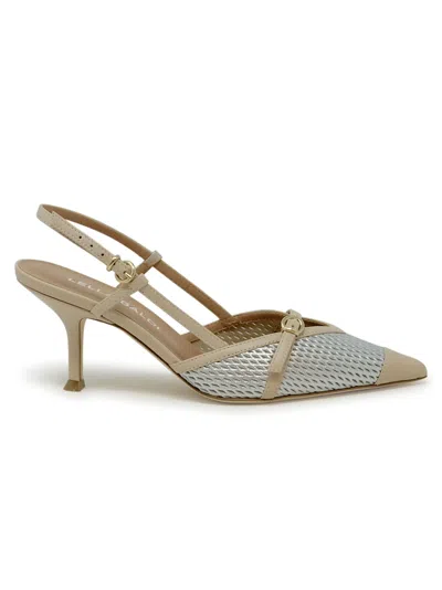 Lella Baldi Leather Sandals In Gray