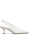 Shop Lella Baldi Leather Slingback Pumps In 白色