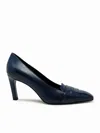 Lella Baldi Lt2473sb Laredo Navy Leather Pumps In Bordeaux