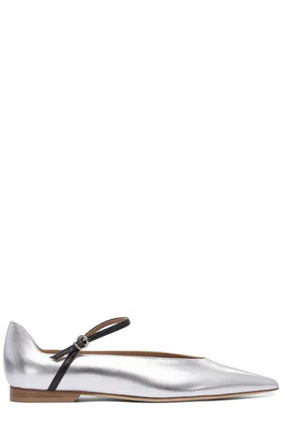 Lella Baldi Mary Jane Ballerinas In Silver