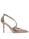 Lella Baldi Venus 95 Metallic Leather Pumps In Brown
