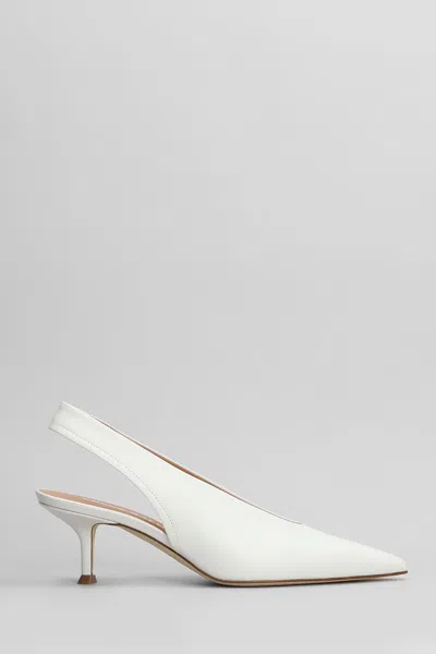 Lella Baldi Pumps In White Leather In Multi