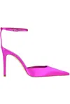 Lella Baldi Satin Pumps With Strap In Fuxia