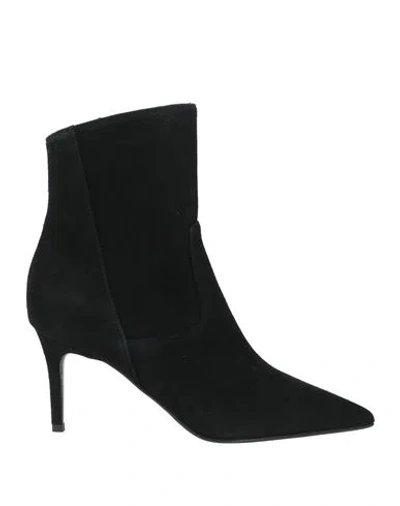 Lella Baldi Woman Ankle Boots Black Size 10 Leather