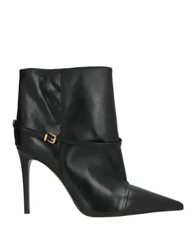 Lella Baldi Woman Ankle Boots Black Size 8 Leather