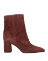 Lella Baldi Woman Ankle Boots Chocolate Brown Size 7 Leather In Brown