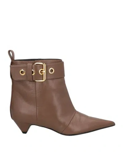 Lella Baldi Woman Ankle Boots Taupe Size 7 Leather
