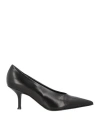 Lella Baldi Woman Pumps Black Size 6.5 Leather In Black