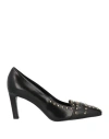 Lella Baldi Woman Pumps Black Size 7.5 Leather In Black