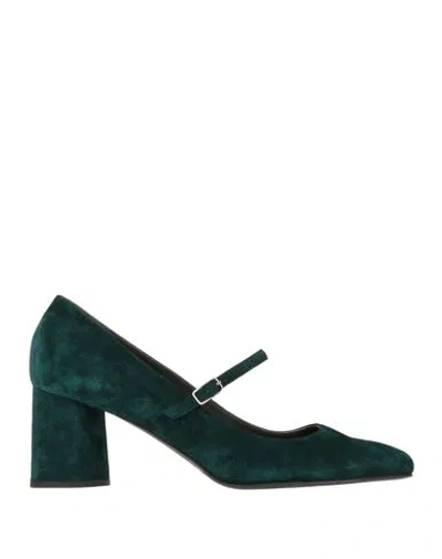 Lella Baldi Woman Pumps Dark Green Size 10 Textile Fibers