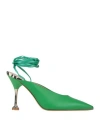 Lella Baldi Woman Pumps Green Size 9 Leather