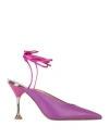 Lella Baldi Woman Pumps Mauve Size 10 Leather In Purple