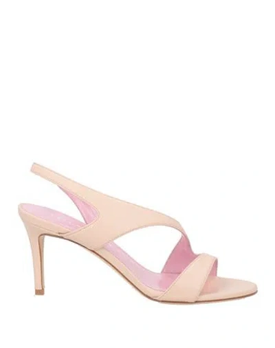 Lella Baldi Woman Sandals Light Pink Size 7 Leather
