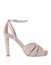 Lella Baldi Woman Sandals Light Pink Size 8 Leather In Pink