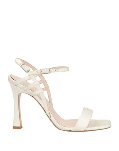 Lella Baldi Woman Sandals Off White Size 5 Textile Fibers In Multi