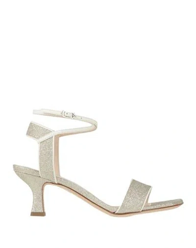 Lella Baldi Woman Sandals Platinum Size 8 Leather In Grey