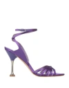 Lella Baldi Satin Sandals In Purple