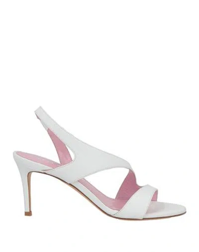 Lella Baldi Woman Sandals White Size 6 Leather