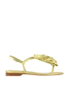 Lella Baldi Woman Thong Sandal Lime Green Size 8 Textile Fibers, Leather