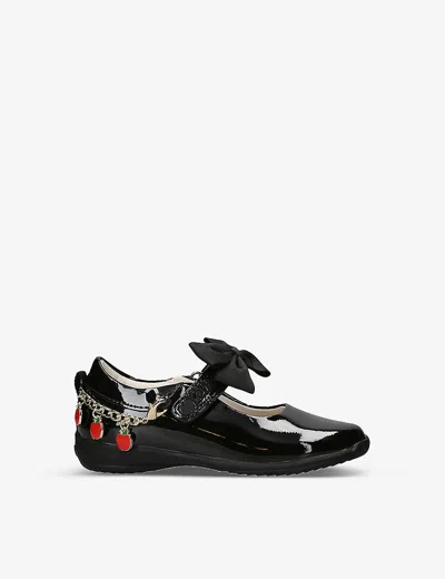 Lelli Kelly Girls Black Kids Aurora Charm-embellished Patent-leather School Shoes 5-8 Years