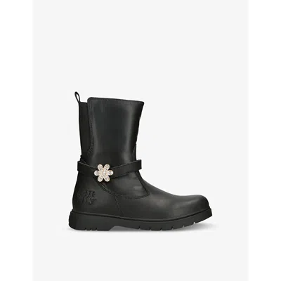 Lelli Kelly Black Kids' Alyssa Leather Boots Eur 35 / 2.5 Uk