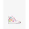Lelli Kelly White/comb Eloise Floral-embroidered Canvas Mid-top Trainers Eur 29 / 11 Uk In Multi