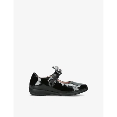 Lelli Kelly Girls Black Kids Bianca Unicorn-embellished Patent-leather School Shoes