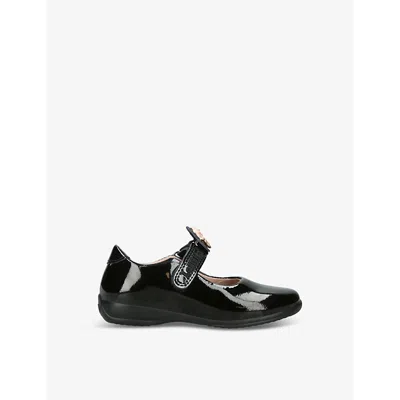 Lelli Kelly Kids' Carrie Jewel-embellished Patent-leather School Shoes In Black