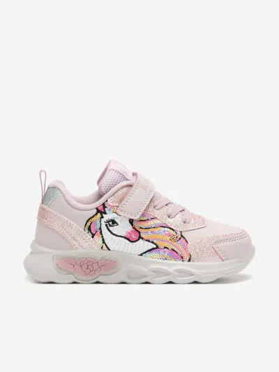 Lelli Kelly Kids'  Girls Christina Unicorn Light Up Trainers In Pink