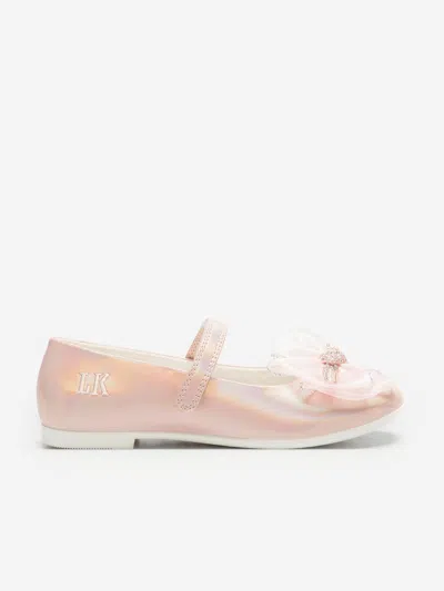 Lelli Kelly Kids' Bow-detail Touch-strap Ballerina Shoes In Pink