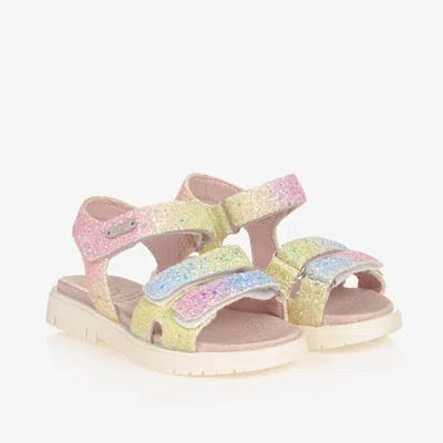 Lelli Kelly Kids' Girls Pastel Glitter Velcro Sandals In Pink
