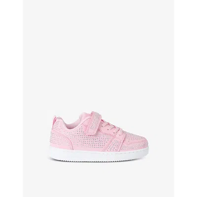 LELLI KELLY LELLI KELLY GIRLS PINK KIDS' POLVERE DI STELLE EMBELLISHED FAUX-LEATHER LOW-TOP TRAINERS