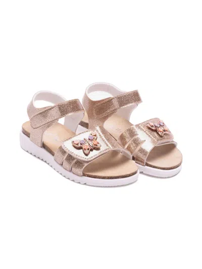 Lelli Kelly Kids' Glitter-detailing Sandals In Brown