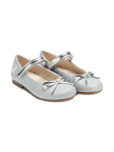 Lelli Kelly Kids' Glitter-effect Ballerina Shoes In Silver