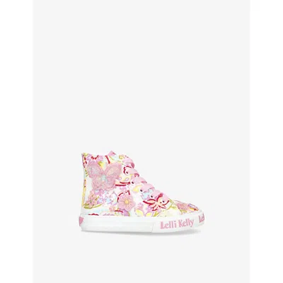 Lelli Kelly Kids' Sam Mid-top Flower-sequin Canvas Trainers Mult/other Eur 32 / 13 Uk In Multi