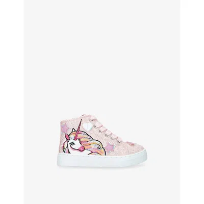 LELLI KELLY DS' VICTORIA UNICORN GLITTER-EMBELLISHED HIGH-TOP TRAINE