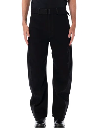 Lemaire 100% Cotton Trousers In Nero