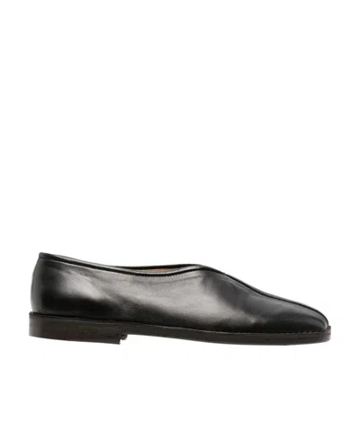 Lemaire 20mm Square-toe Piped Leather Loafers In Brown