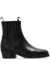 Lemaire Black Leather Chelsea Boots In Black