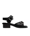 Lemaire Square Heeled Sandals With Straps 35 In Black