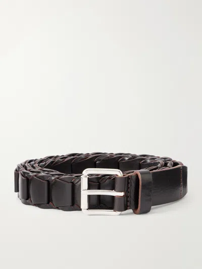 Lemaire 3cm Braided Leather Belt In Brown